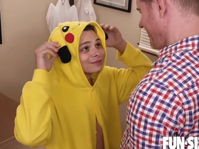 Funsizeboys hairless twink takes big dick bareback in kitchen fuck