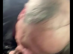 Suck my dick faggot - bbc in his car backseat at the mall parking lot