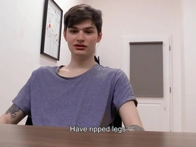 Jakob's future boss gives him one last option to pay the mediation fee but he has to get naked - bigstr