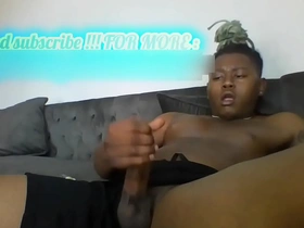 Youngster jerks bbc in living room