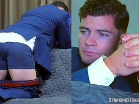 Straight muscle boy wes smith spanked in a suit and tie