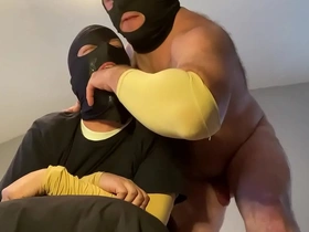 Straight married alpha feeding his sissy faggot his big dick