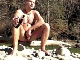 Beach bum with beer - nudist compilation