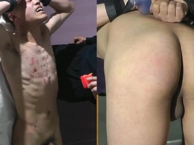 Asian boy gets flogged and spanked after a wax treatment