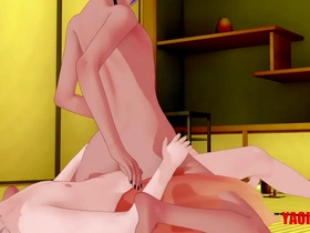 Yaoi henatai 3d - nekoboy rides foxboy's dick and he cums in his ass