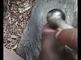 Dick rubbing pipe on dick