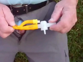 Catheter empties bladder at golf course by pinky 396
