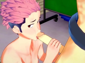 Jujutsu kaisen yaoi - yuji itadori with sakuna hard sex - sissy crossdress japanese asian manga anime game porn gay